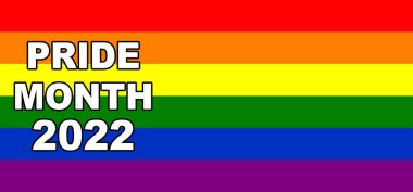 Onur Günü 2022. LGBT bayrağı. LGBT gurur bayrağı, lezbiyen, gey, biseksüel ve transgender LGBT örgütlerinin bayrağını içerir. Üç boyutlu illüstrasyon. Uluslararası LGBT Onur Günü.