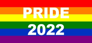 Onur Günü 2022. LGBT bayrağı. LGBT gurur bayrağı, lezbiyen, gey, biseksüel ve transgender LGBT örgütlerinin bayrağını içerir. Üç boyutlu illüstrasyon. Uluslararası LGBT Onur Günü.