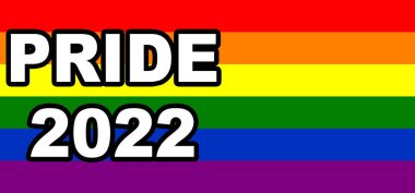 Onur Günü 2022. LGBT bayrağı. LGBT gurur bayrağı, lezbiyen, gey, biseksüel ve transgender LGBT örgütlerinin bayrağını içerir. Üç boyutlu illüstrasyon. Uluslararası LGBT Onur Günü.