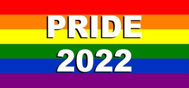 Onur Günü 2022. LGBT bayrağı. LGBT gurur bayrağı, lezbiyen, gey, biseksüel ve transgender LGBT örgütlerinin bayrağını içerir. Üç boyutlu illüstrasyon. Uluslararası LGBT Onur Günü.