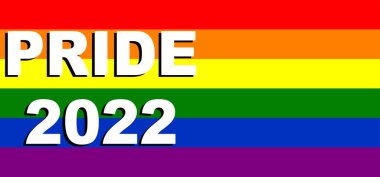 Onur Günü 2022. LGBT bayrağı. LGBT gurur bayrağı, lezbiyen, gey, biseksüel ve transgender LGBT örgütlerinin bayrağını içerir. Üç boyutlu illüstrasyon. Uluslararası LGBT Onur Günü.
