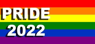 Onur Günü 2022. LGBT bayrağı. LGBT gurur bayrağı, lezbiyen, gey, biseksüel ve transgender LGBT örgütlerinin bayrağını içerir. Üç boyutlu illüstrasyon. Uluslararası LGBT Onur Günü.