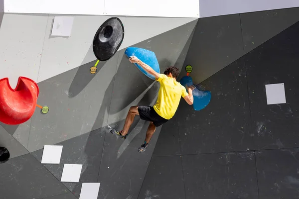 Climbing Young Person Climbing Madrid Block Climbing Spanish Cup Held — Stock Photo, Image