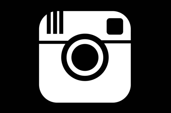 Інстаграм Дизайн Логотипу Соціальної Мережі Instagram Білим Кольором Чорному Тлі — стокове фото