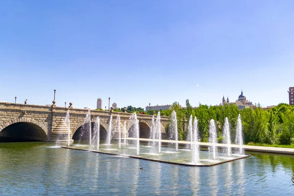 Madrid Rio Park Uitzicht Het Madrid Rio Park Naast Manzanares — Stockfoto