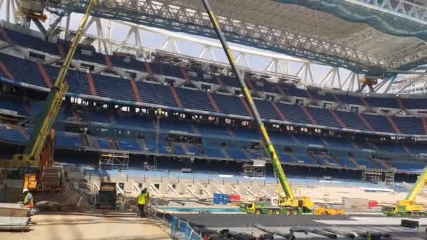 Santiago Bernabeu Interior Santiago Bernabu Stadium Full Works Renovation Venue — Video Stock