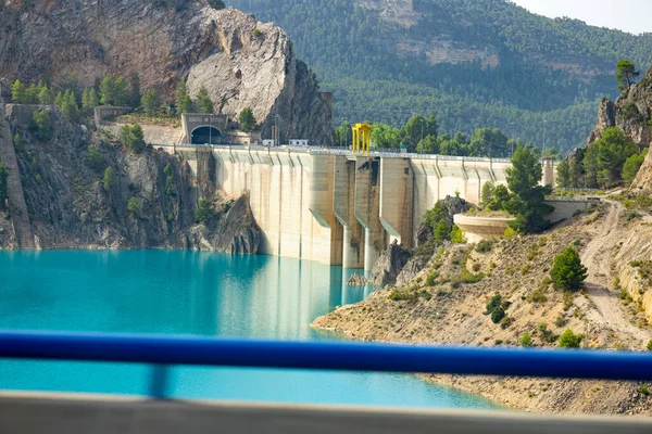 Swamp Reservoir Reservoir Filled Blue Colored Water Dam Located Border — Fotografia de Stock