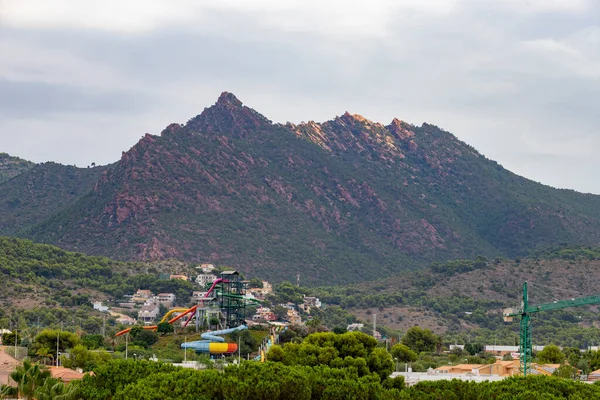 Mountains Desert Las Palmas Seen Town Benicasim Castelln Mountainous Rocky — Zdjęcie stockowe