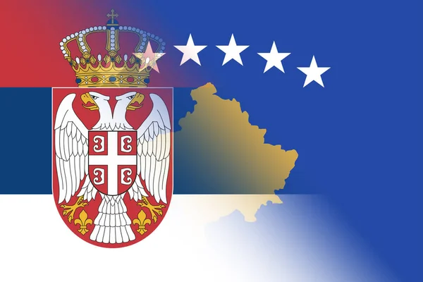 Kosovo Serbia Conflict Kosovo Serbia War Concept Kosovo Flag Serbia — 스톡 사진