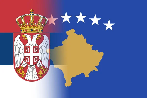 Kosovo Serbia Conflict Kosovo Serbia War Concept Kosovo Flag Serbia — стоковое фото