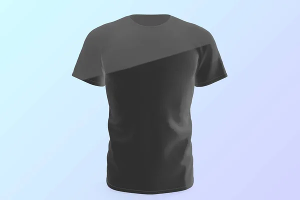 Μπλουζάκι Μαύρο Ρεαλιστικό Μπλουζάκι Φόντο Χρώμα Βαθμίδας Μπροστά Όψη Του — Φωτογραφία Αρχείου