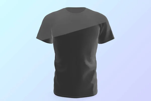 Shirt Black Realistic Shirt Background Gradient Color Front View Garment — Fotografie, imagine de stoc