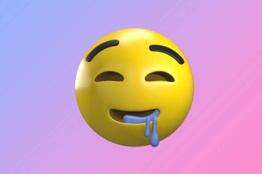Emoji. Emoticons. 3D rendering of emoji isolated on a gradient background. Space to write. Illustration. 3D illustration. Isolated background. Ready for your mockup design template. Animated cartoon.