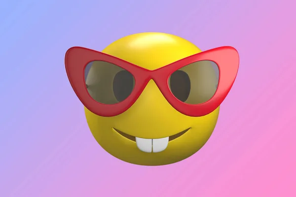Emoji Emoticons Rendering Emoji Isolated Gradient Background Space Write Illustration — Foto Stock