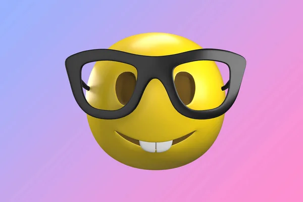 Emoji Emoticons Rendering Emoji Isolated Gradient Background Space Write Illustration — Fotografia de Stock