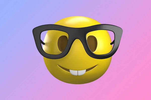 Emoji Emoticons Rendering Emoji Isolated Gradient Background Space Write Illustration — Stock Fotó