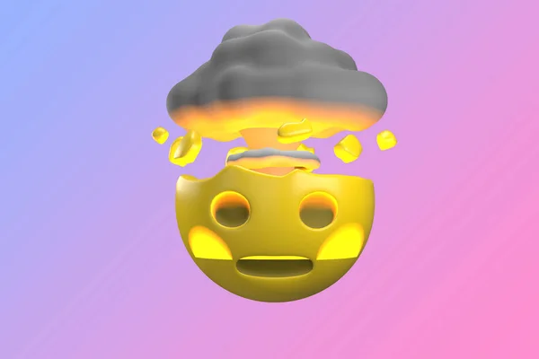 Emoji. Emoticons. 3D rendering of emoji isolated on a gradient background. Space to write. Illustration. 3D illustration. Isolated background. Ready for your mockup design template. Animated cartoon.