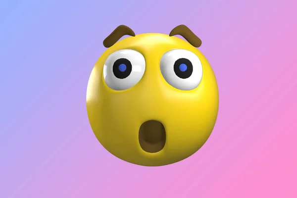 Emoji Emoticons Rendering Emoji Isolated Gradient Background Space Write Illustration — ストック写真