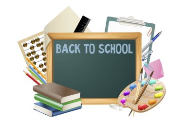 Back to school. Back to school 2022, pencils. White background with space for text. Text Back to school 2022. Horizontal illustration. Board. Pencil. September 2022.