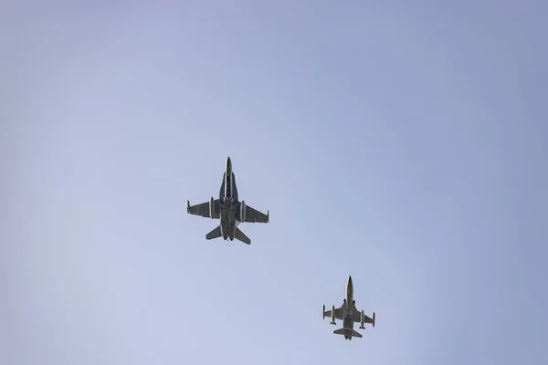 Hunt Avión Vehículo Militar Ensayo Fuerza Aérea Española Para Día — Foto de Stock