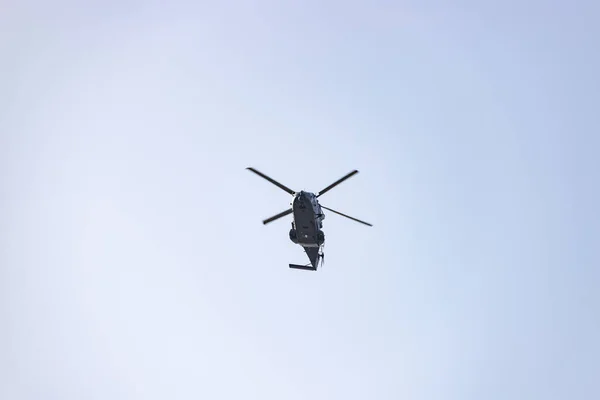 Ελικόπτερο Ισπανική Πολεμική Αεροπορία Κάνει Πρόβες Για Την Εθνική Ημέρα — Φωτογραφία Αρχείου