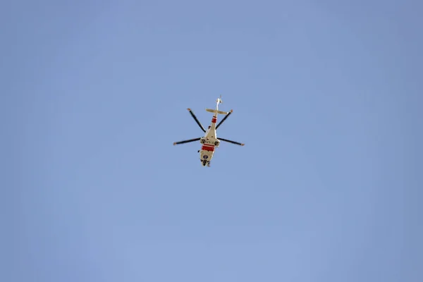 Helicopter Spanish Air Force Rehearsing National Day October Streets City — Stock Photo, Image