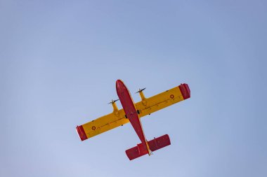 Seaplan. İspanya Hava Kuvvetleri 12 Ekim Ulusal Günü için Madrid sokaklarında prova yapıyor. MADRİD, İSPAN - 5 EKİM 2022.