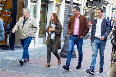 Pedro Sanchez Perez-Castejon. İspanya Hükümeti Başkanı. Pedro Snchez, İspanyol sosyalist işçi grubu (PSOE) ile Getafe 'de bir gösteri yaptı. MADRİD, İSPAN - 8 EKİM 2022.