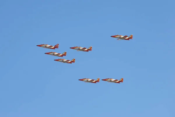 Vadászni Vadászat Repülőgép Katonai Jármű Spanyol Légierő Napján Nemzeti Ünnep — Stock Fotó