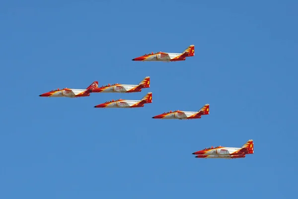 Vadászni Vadászat Repülőgép Katonai Jármű Spanyol Légierő Napján Nemzeti Ünnep — Stock Fotó