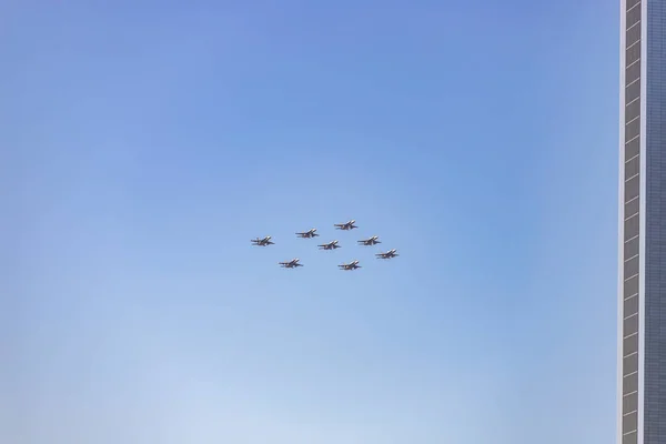 Uçak Avlanmak Avlar Askeri Araç Spanya Hava Kuvvetleri Ekim Bayramı — Stok fotoğraf