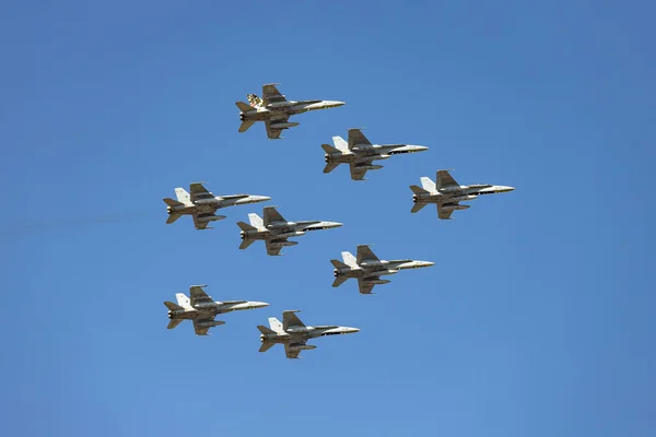 Vliegtuig Jacht Jagen Militair Voertuig Spaanse Luchtmacht Dag Van Nationale — Stockfoto