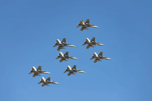 Aereo Caccia Caccia Veicolo Militare Aeronautica Militare Spagnola Giorno Della — Foto Stock