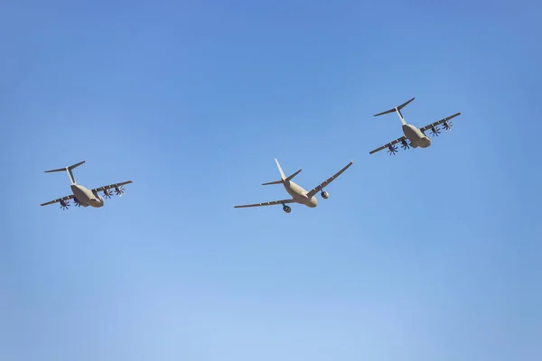 Repülőgép Vadászni Vadászat Katonai Jármű Spanyol Légierő Napján Nemzeti Ünnep — Stock Fotó