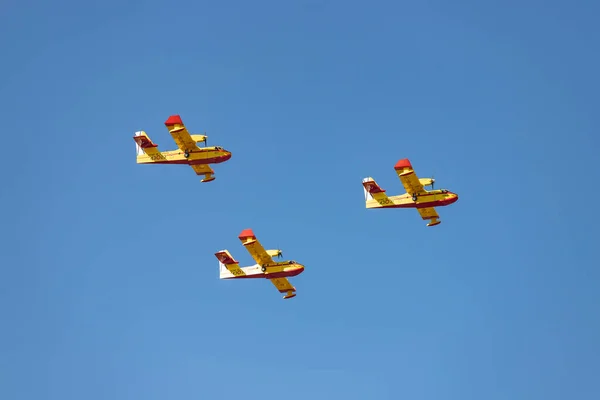 Deniz Uçağı Uçak Askeri Araç Spanya Hava Kuvvetleri Ekim Bayramı — Stok fotoğraf