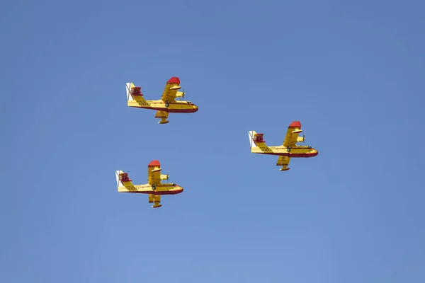 Deniz Uçağı Uçak Askeri Araç Spanya Hava Kuvvetleri Ekim Bayramı — Stok fotoğraf