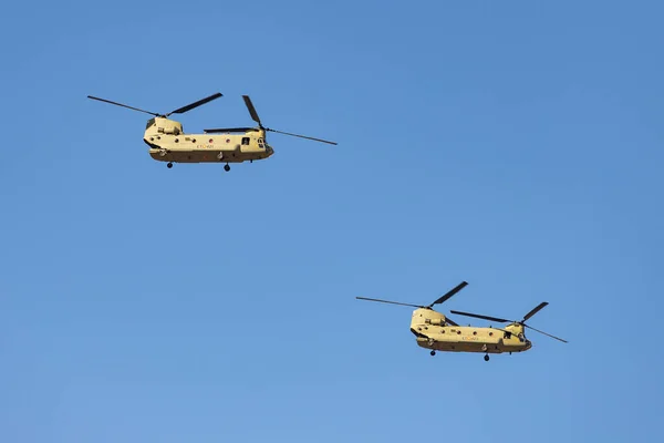 Вертолет Самолёт Военная Машина Ввс Испании День Национального Праздника Октября — стоковое фото