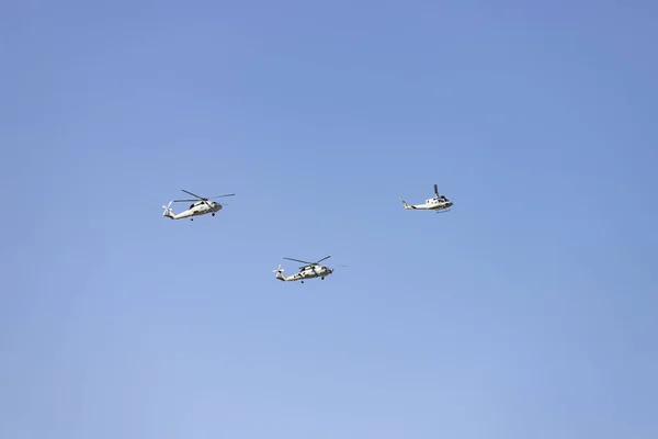 Вертоліт Літак Військова Машина Військово Повітряні Сили Іспанії День Національного — стокове фото
