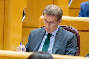 Alberto Nuez Feijoo. Madrid Senatosu 'nda İspanya Halk Partisi Başkanı. MADRİD, İSPAN - 18 EKİM 2022.