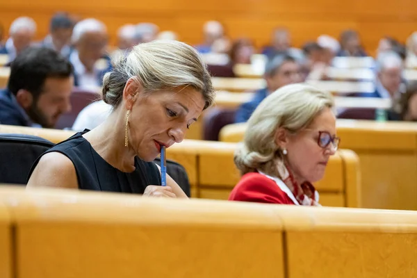 Yolanda Diaz Zweiter Vizepräsident Der Spanischen Regierung Senat Von Madrid — Stockfoto