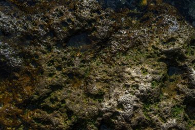 Mallorca adasının Akdeniz kıyısındaki kayaların arkaplan görüntüsü. Soyut dokular