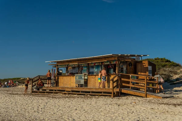 Trenc Spain October 2021 General View Beach Bar Sunset Tourists — Stock Photo, Image