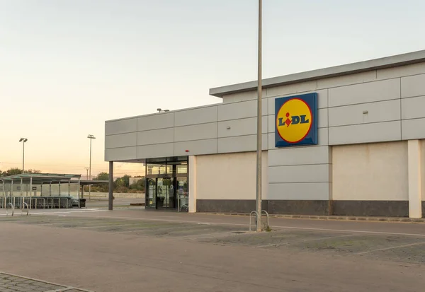 Campos España Octubre 2021 Fachada Principal Cadena Supermercados Lidl Cerrada — Foto de Stock