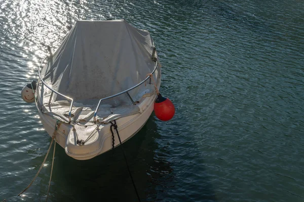 Barco Pesca Típico Ilha Maiorca Atracado Cais Cala Figuera Amanhecer — Fotografia de Stock