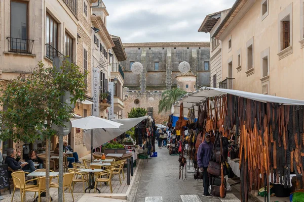 Santanyi Spanya Aralık 2021 Mallorcan Santanyi Kasabasındaki Haftalık Sokak Pazarı — Stok fotoğraf