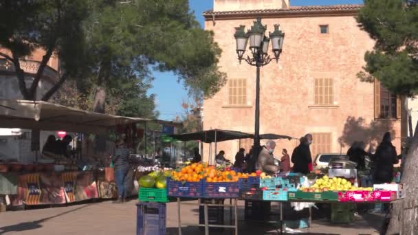Campos Spain January 2022 Weekly Street Market Majorcan Town Campos — Stock videók