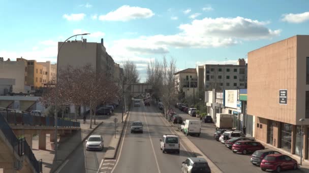Manacor Espagne Janvier 2022 Vue Aérienne Circulation Automobile Dans Ville — Video