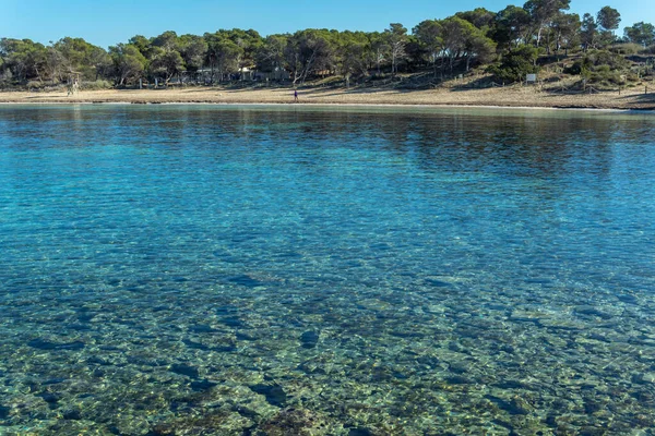 Algemeen Zicht Het Strand Van Estanys Mallorcaanse Toeristische Plaats Colonia — Stockfoto