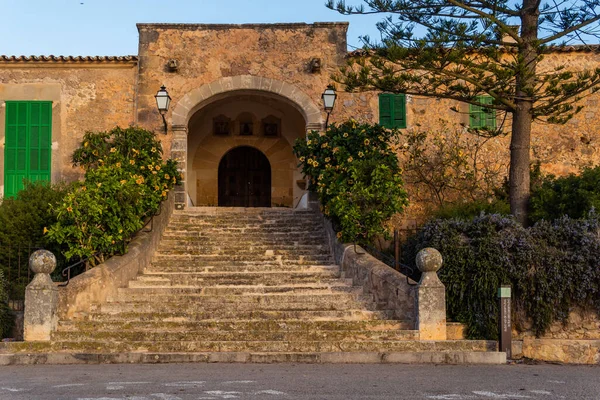Spanya Nın Gün Doğumunda Mallorca Adasındaki Monti Sion Katolik Dini — Stok fotoğraf