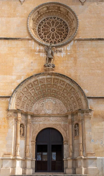 Головний Фасад Парафіяльної Церкви Сант Мікель Маджорканському Місті Феланітекс Іспанія — стокове фото